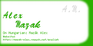 alex mazak business card