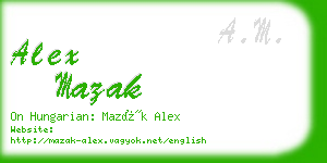 alex mazak business card